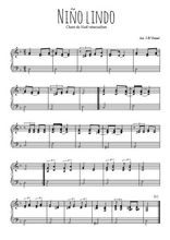 Téléchargez l'arrangement pour piano de la partition de Niño Lindo en PDF